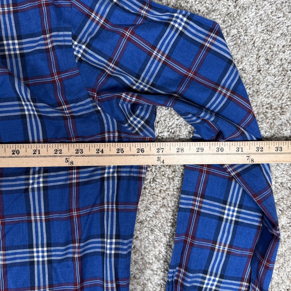 Brooks Brothers Shirt Mens XL Blue Plaid Supima Cotton Non-Iron Regent Preppy - Picture 6 of 7